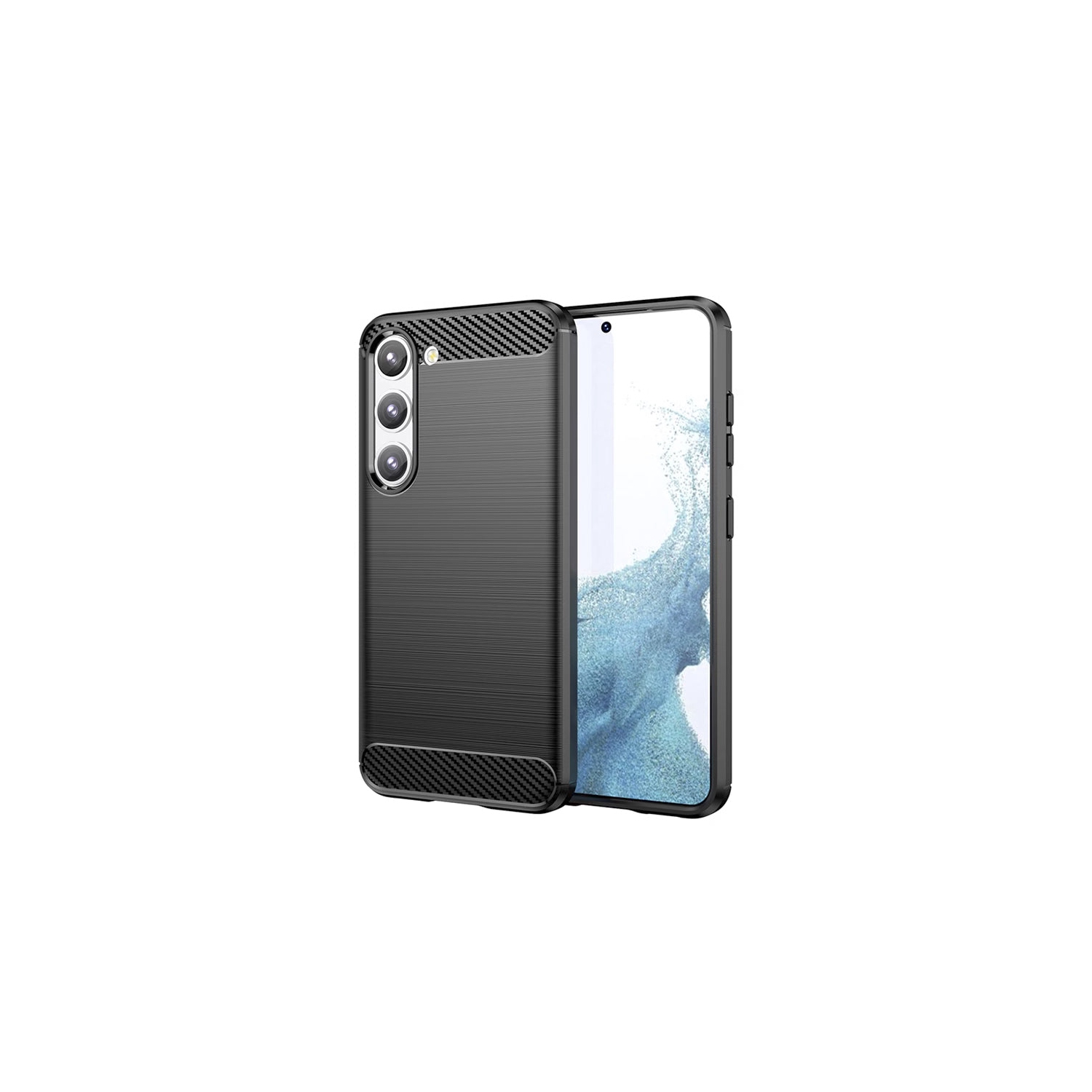 PANDACO – Étui en métal brossé noir pour Galaxy S23+ de Samsung