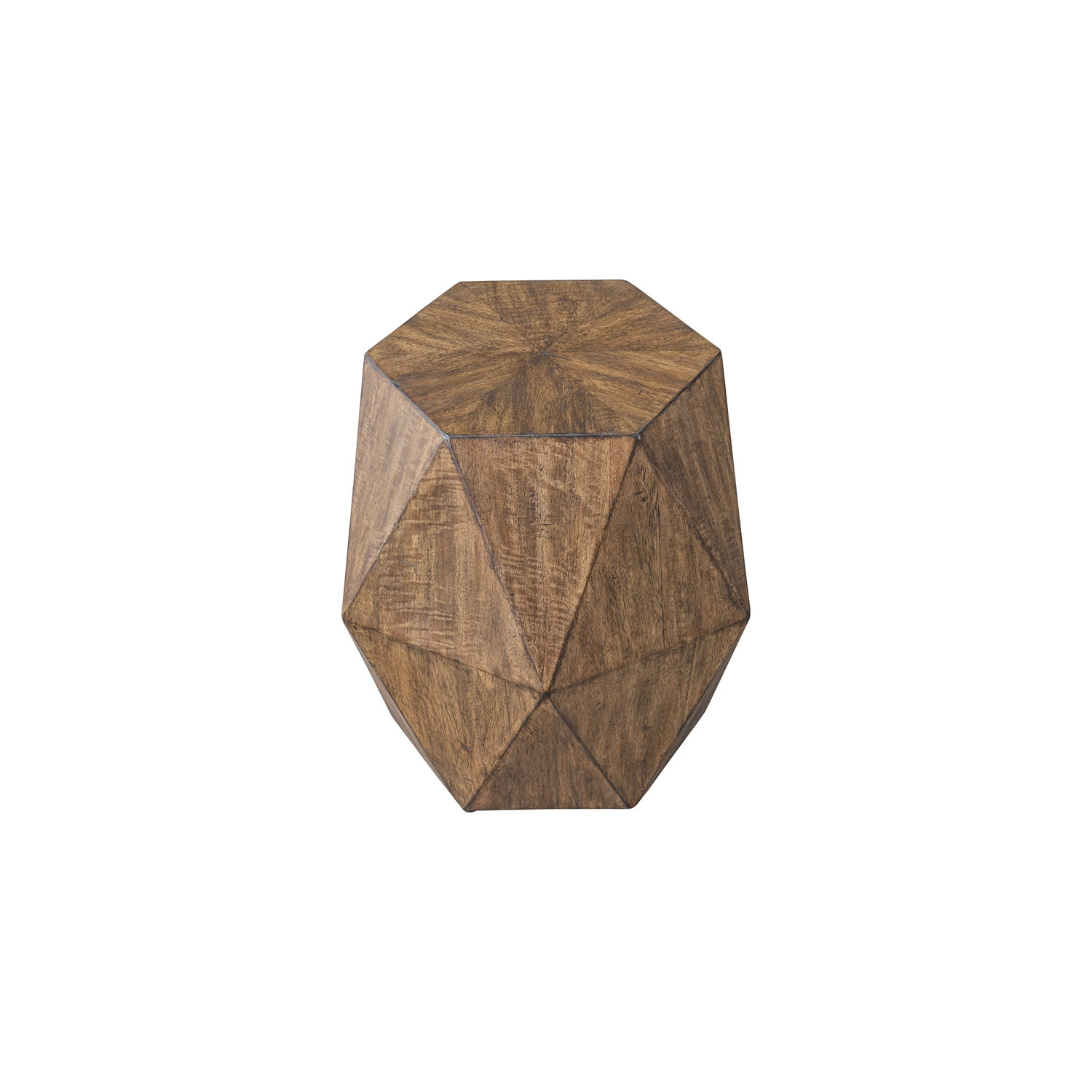 Uttermost Volker Contemporary Wood Geometric Accent Table in Woodtone Brown