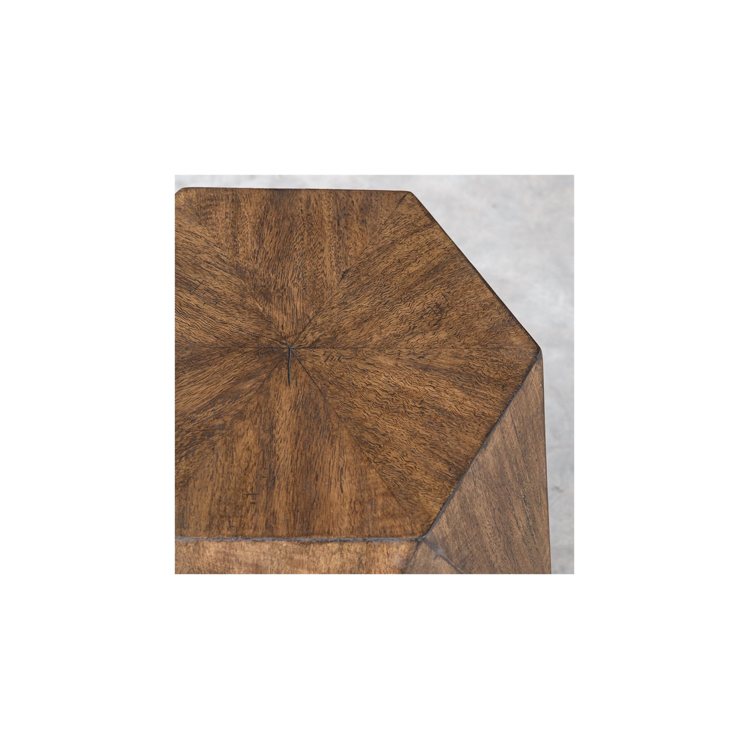 Uttermost Volker Contemporary Wood Geometric Accent Table in Woodtone Brown