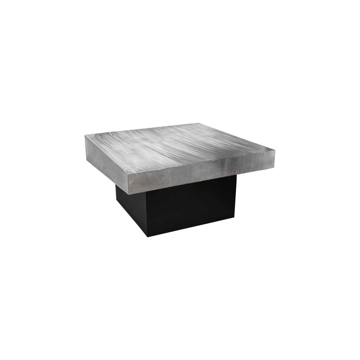 Meridian Furniture Palladium Textured Metal Coffee Table in Chrome