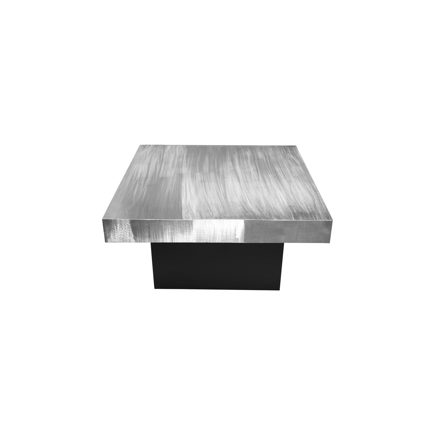 Meridian Furniture Palladium Textured Metal Coffee Table in Chrome