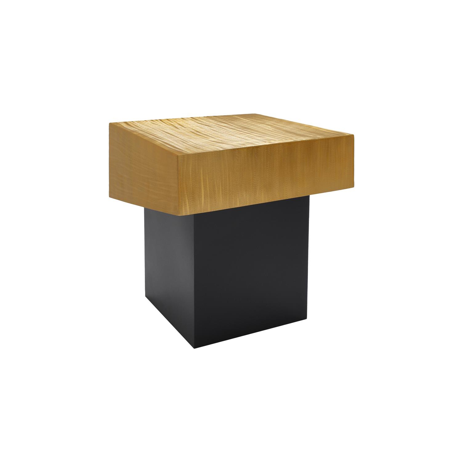 Meridian Furniture Palladium Textured Metal End Table in Gold