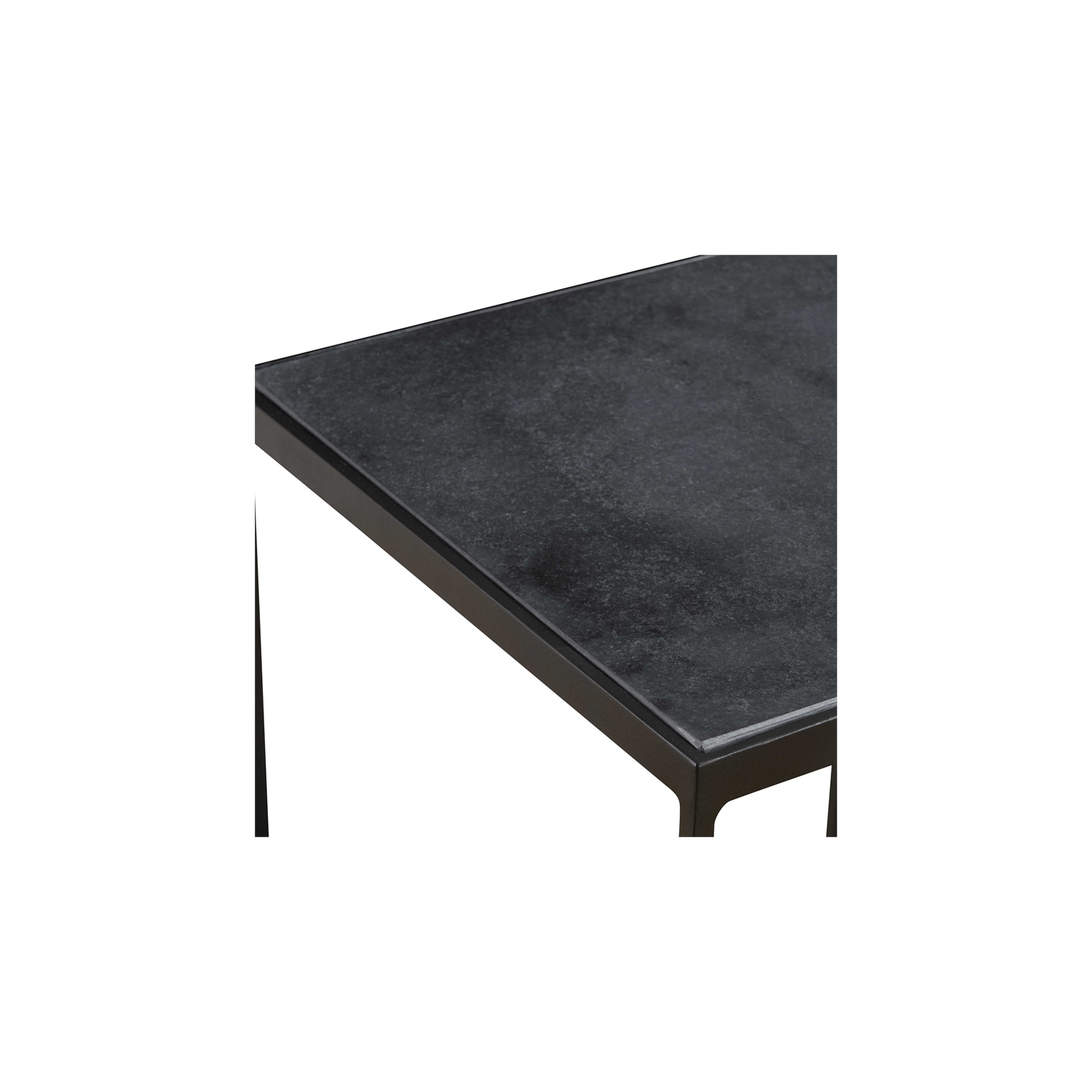 Uttermost Sherwood Square Contemporary Iron and Marble Accent Table in Black