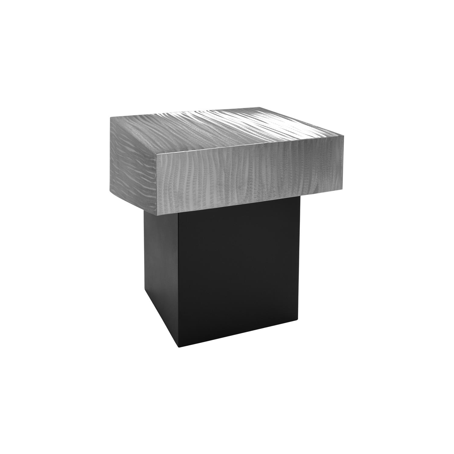 Meridian Furniture Palladium Textured Metal End Table in Chrome