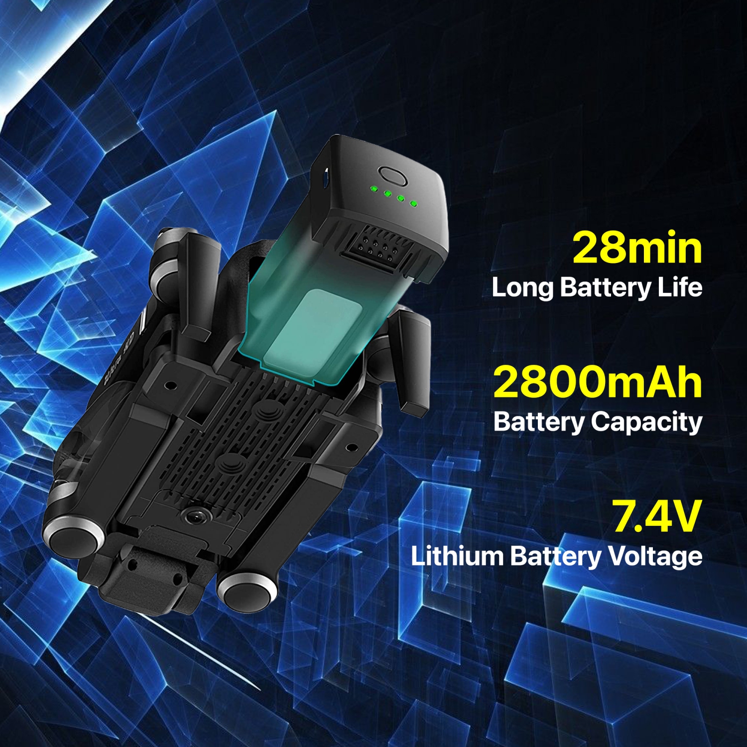 The Bigly Brothers GD93 Midnight Specter GPS Drone, 720 Degrees Obstacle Avoidance, Smart Return home, 4K Camera 1000m Range, 60mins Flight Time