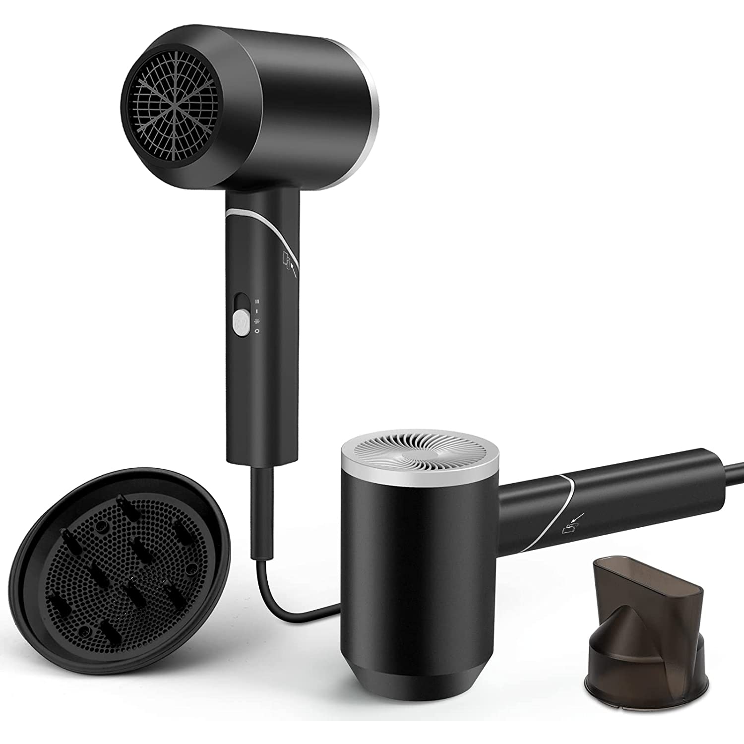 A|M diffuseur beauté sèche-cheveux Bas, voyage de 1800 W pour hôtel, puissant sèche-cheveux compact portatif, séchage rapide, sans chaleur, léger,