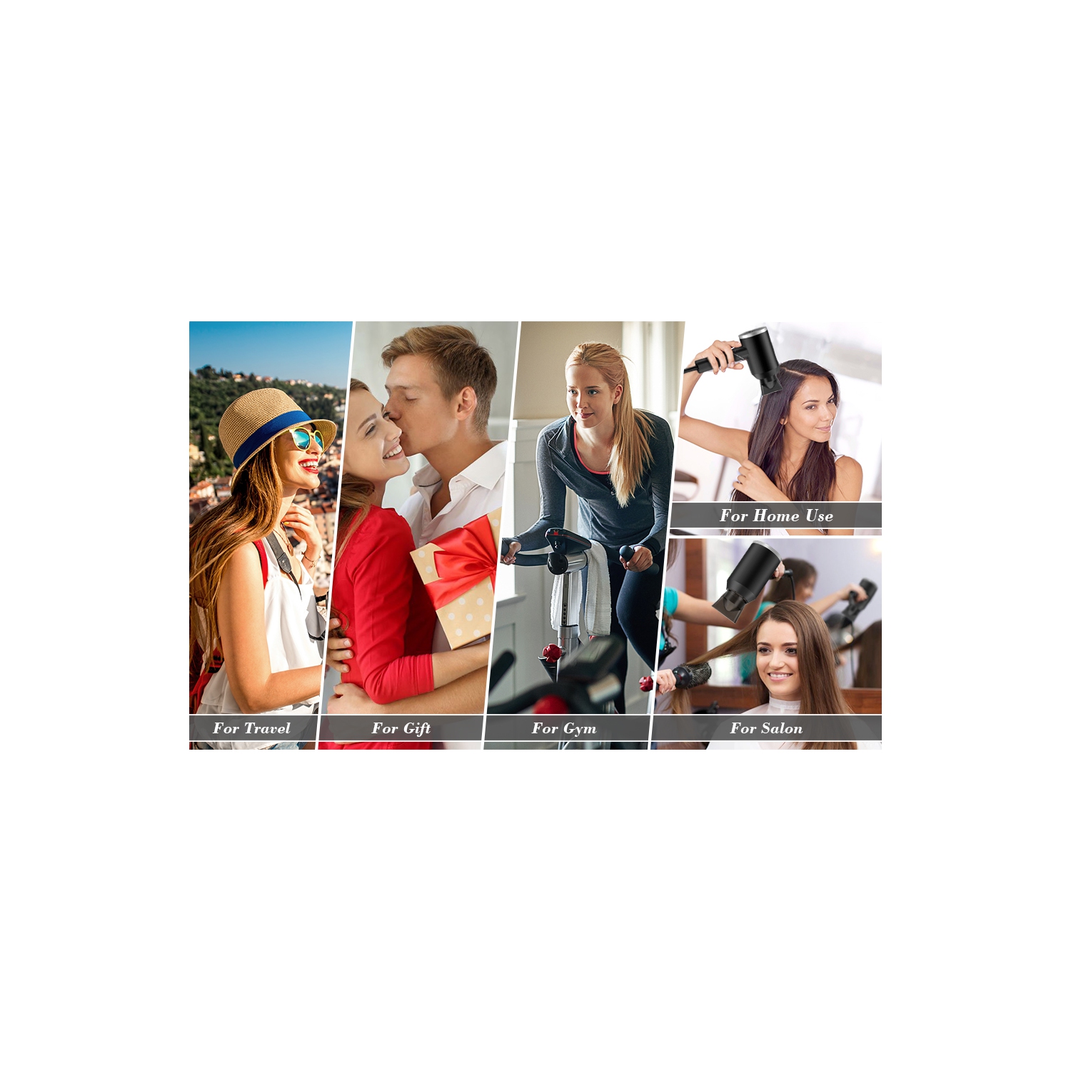 A|M diffuseur beauté sèche-cheveux Bas, voyage de 1800 W pour hôtel, puissant sèche-cheveux compact portatif, séchage rapide, sans chaleur, léger,