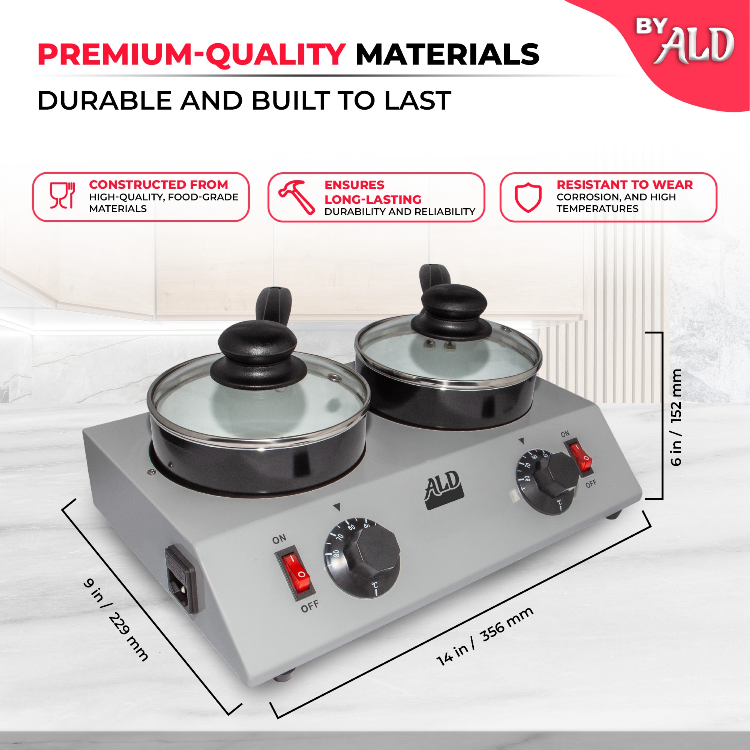 AR-D20048 Machine à fondre le chocolat | Pot à tempérament professionnel | Fondue électrique | 110&nbsp;V