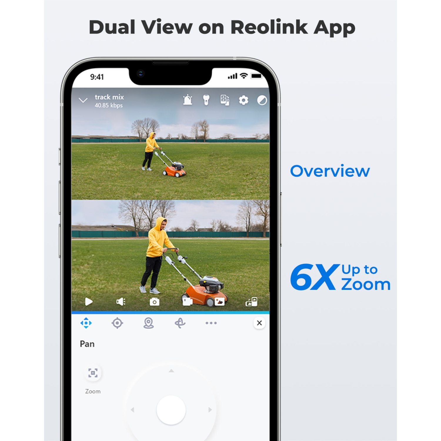 Reolink PTZ Security Camera with Auto Tracking, Wide-Angle & Telephoto Lenses, Dual View, 4K 8MP Ultra HD, 2.4/5Ghz Dual-Band WiFi