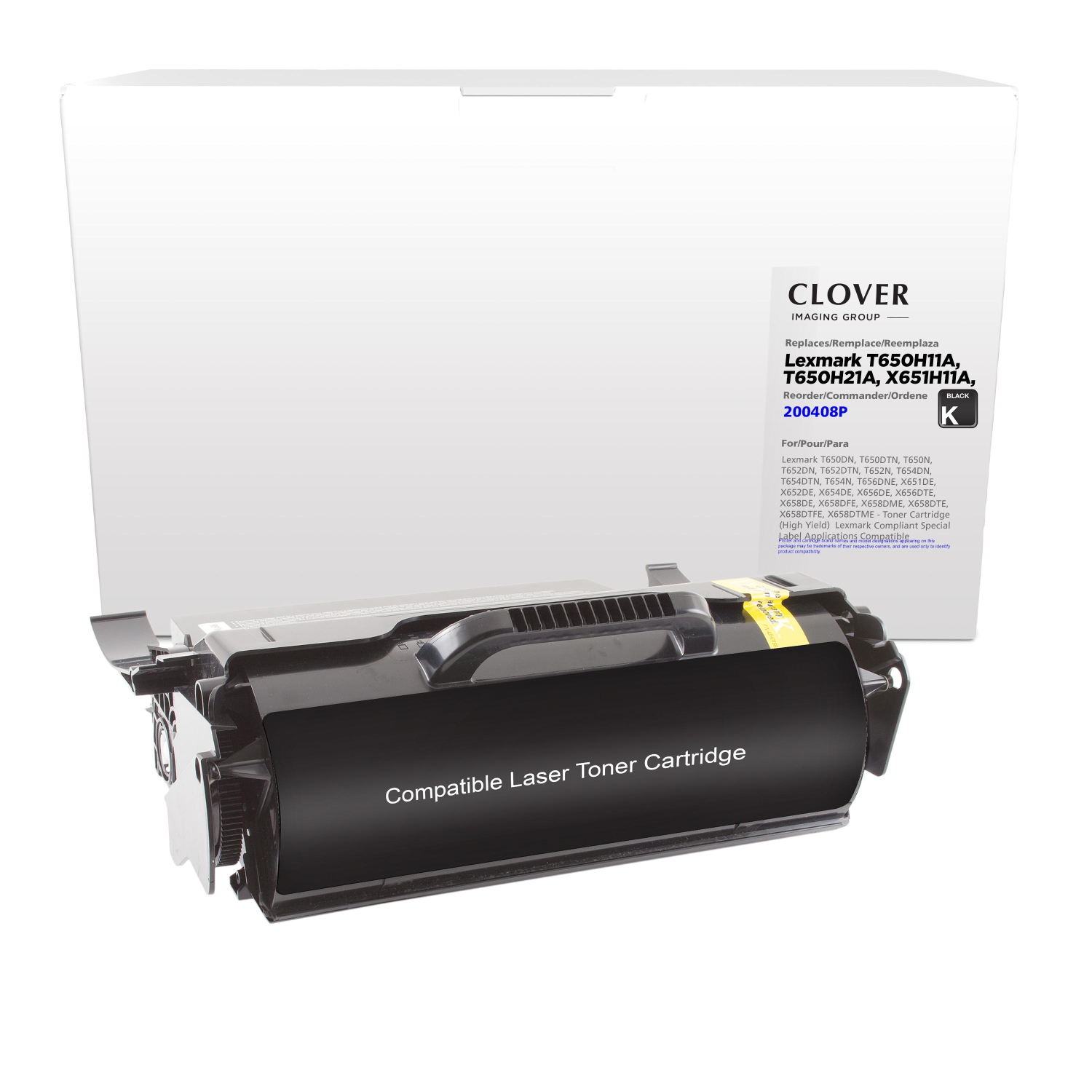 Clover Imaging Group Remanufactured Black Toner Cartridge for Lexmark T650/T652/T654/T656/X652/X654/X656 --Refurbished Excellent