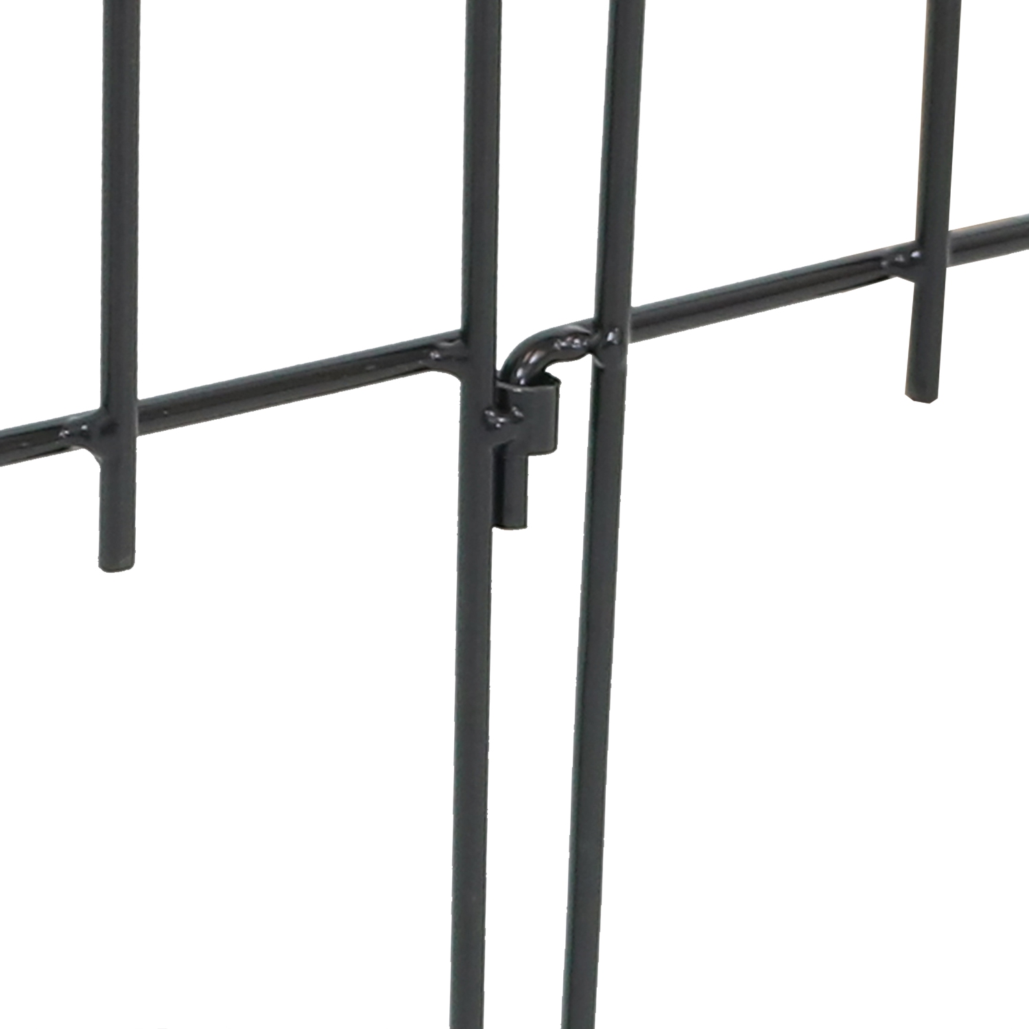 Sunnydaze 5-Piece Bayonne Steel Finial Garden Border Fencing - 8 ft - Black
