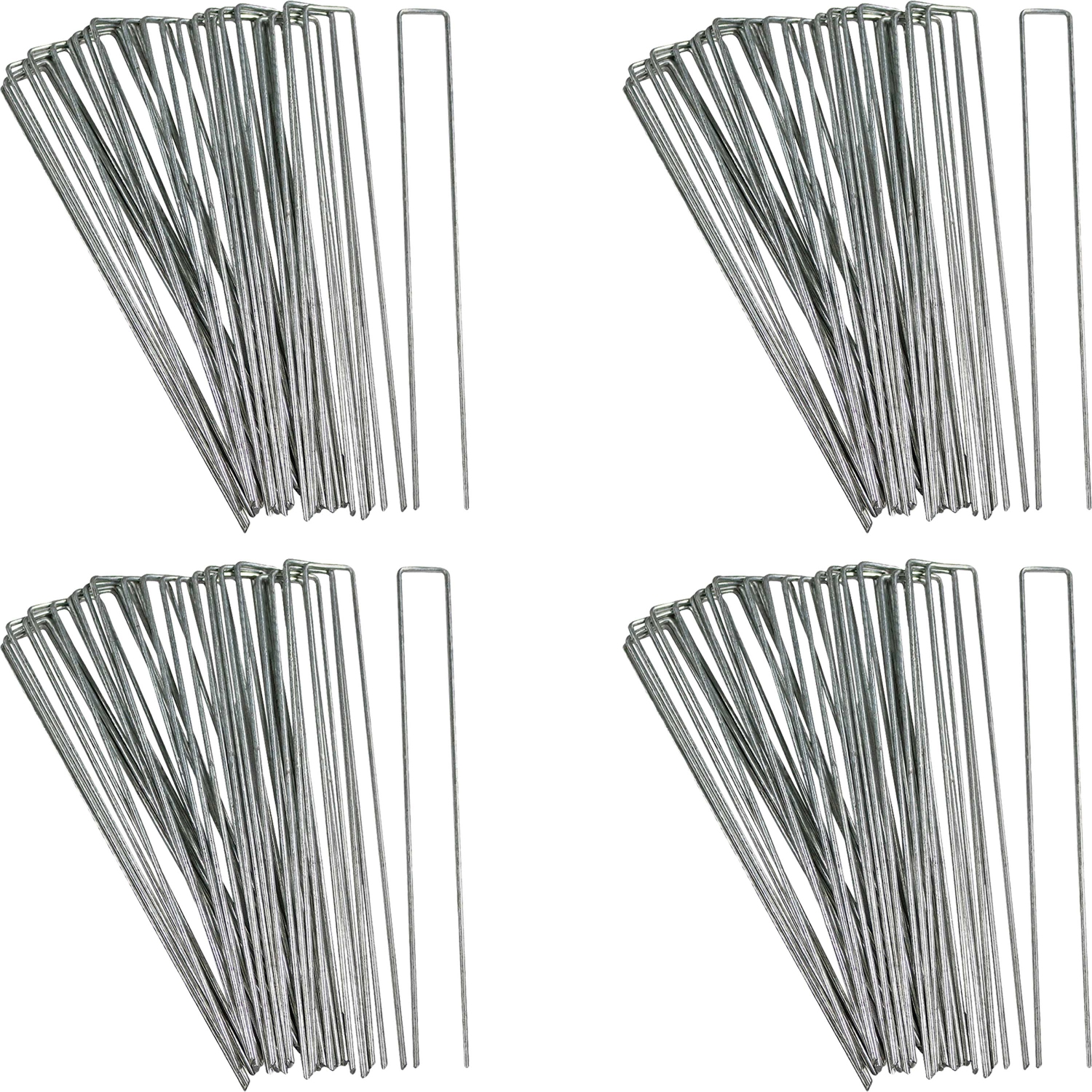 Sunnydaze 12 in Galvanized Steel Garden/Landscape Staples - Set of 100