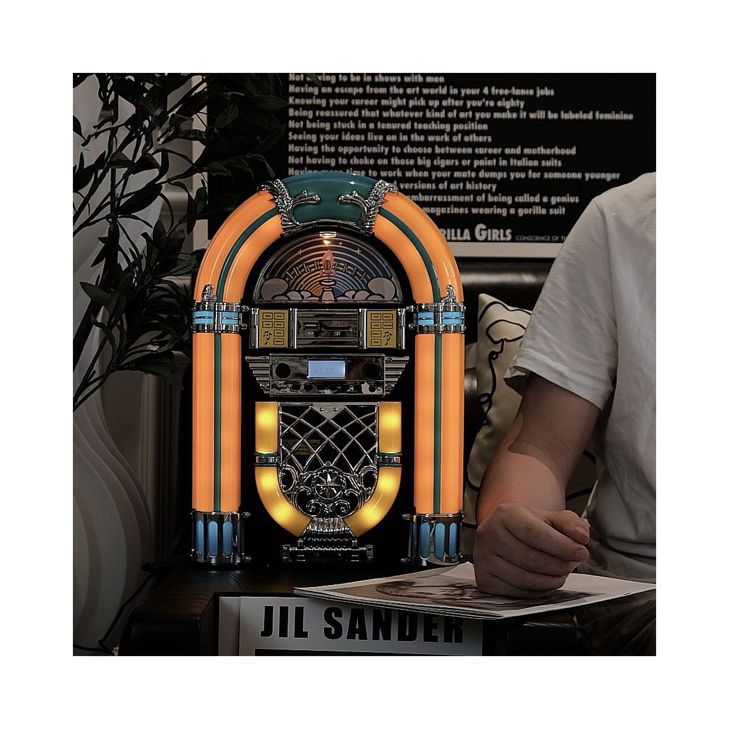 Arkrocket Athena Tabletop Mini Jukebox Bluetooth CD Player