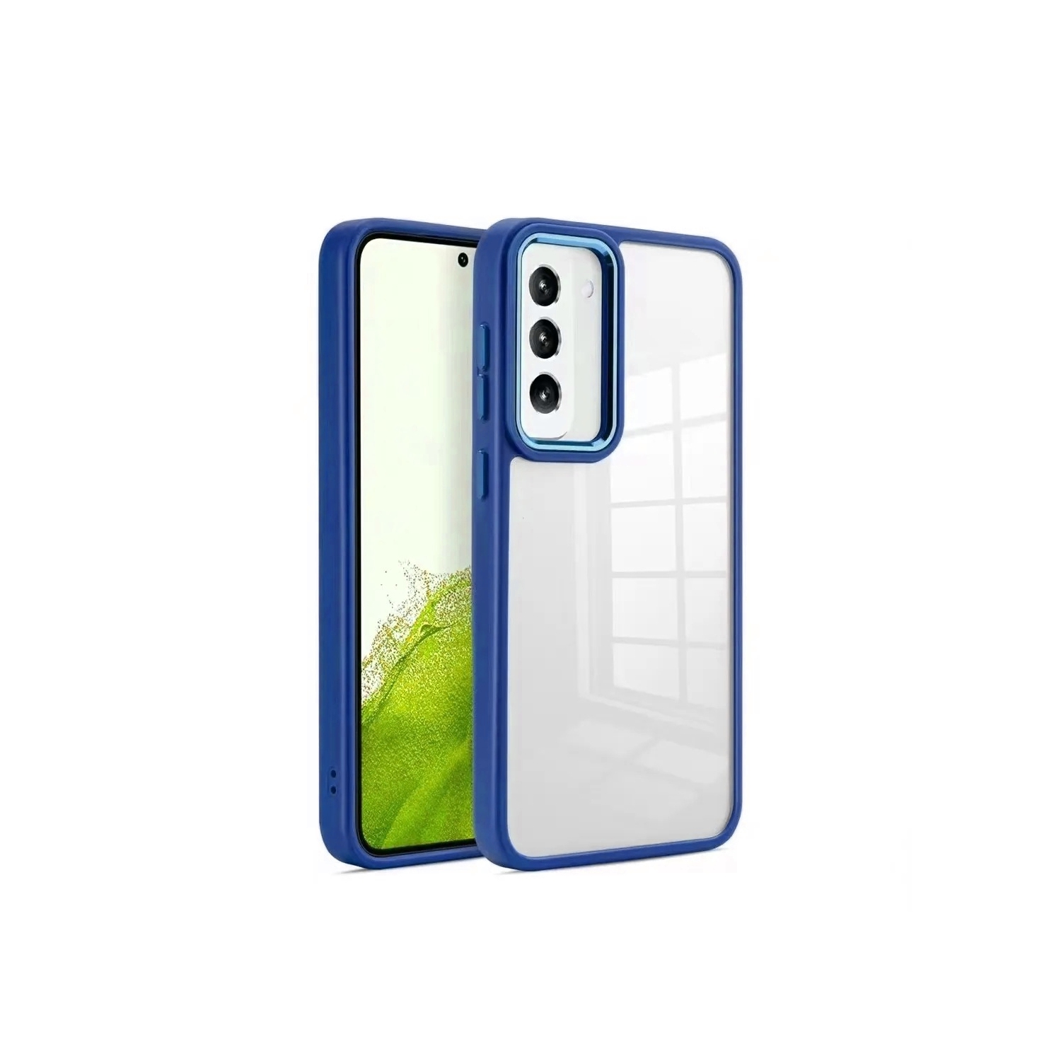 【CSmart】 Étui Coque hybride en TPU mat transparent pour Samsung Galaxy S23, Bleu