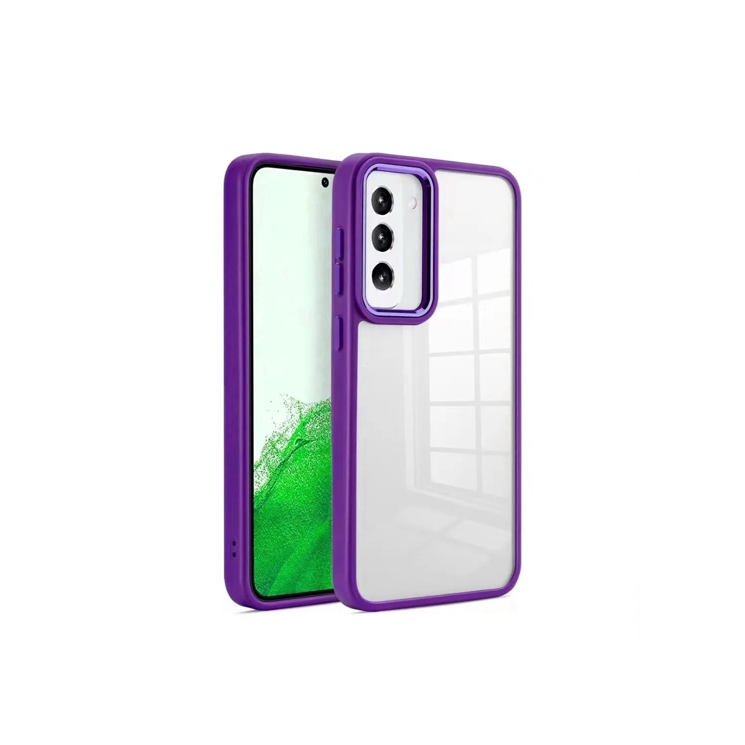 【CSmart】 Étui Coque hybride en TPU mat transparent pour Samsung Galaxy S23, Violet