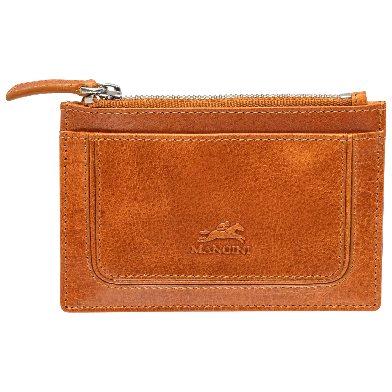 Porte-carte RFID en cuir véritable South Beach de Mancini - Havane