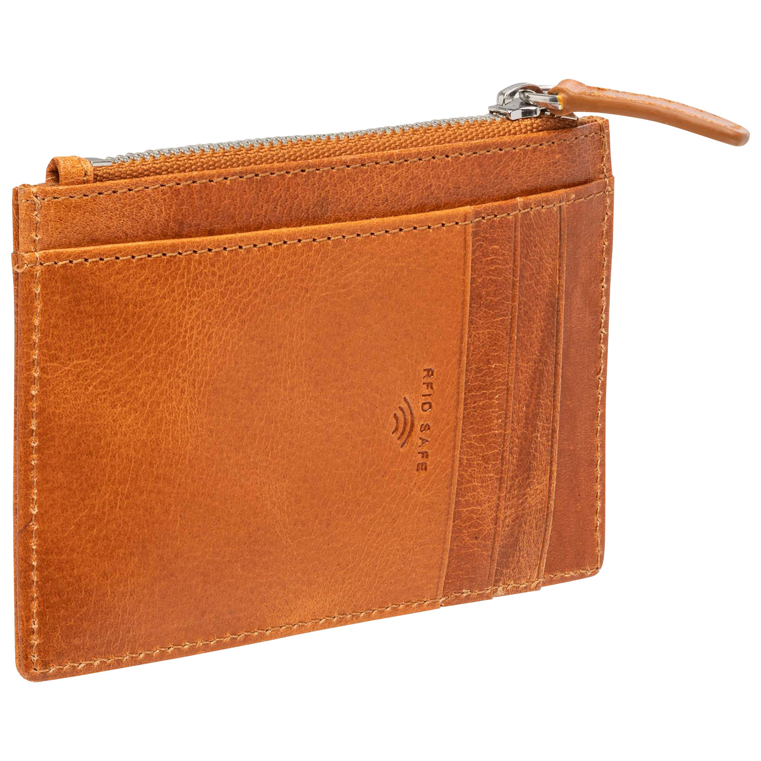 Porte-carte RFID en cuir véritable South Beach de Mancini - Havane