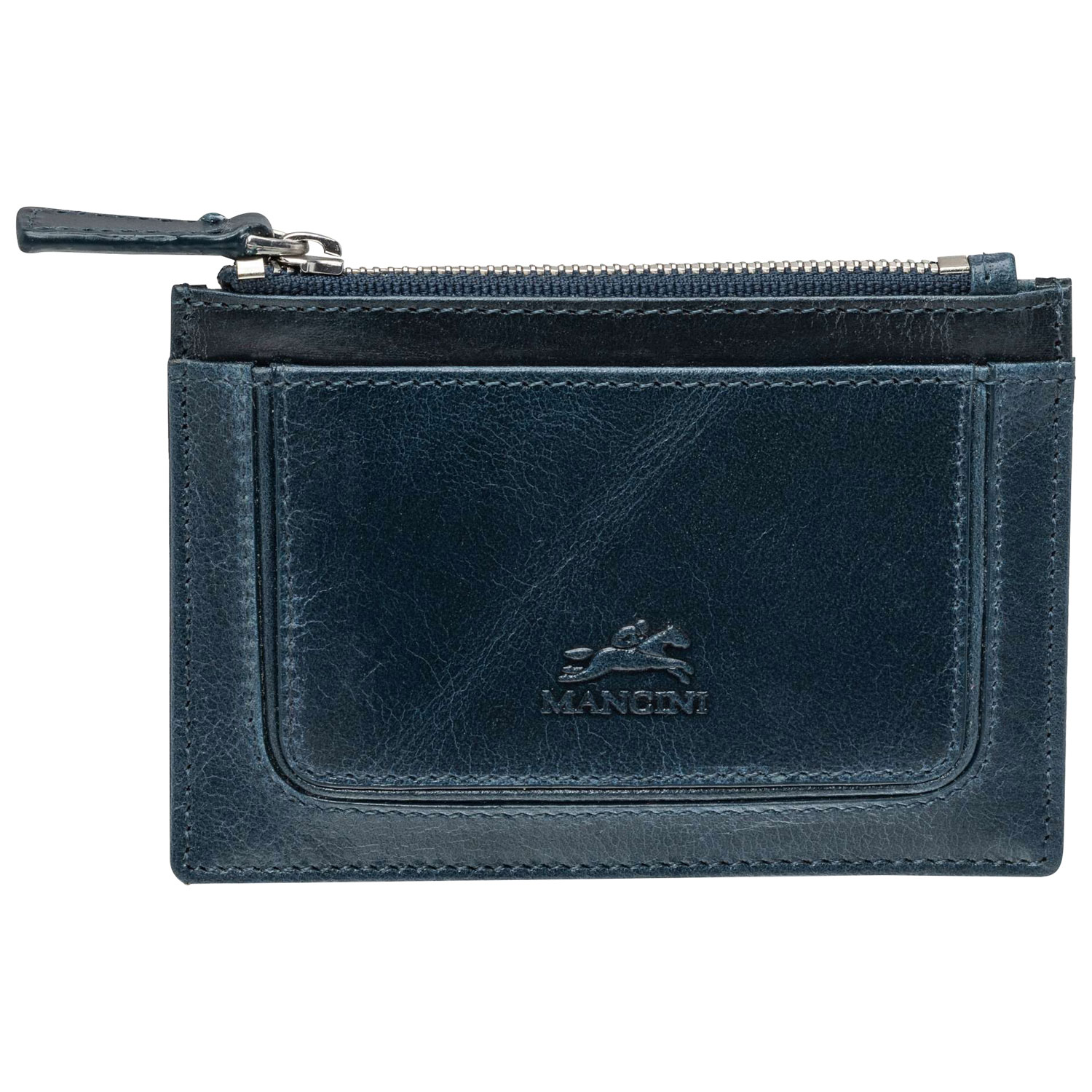 Porte-carte RFID en cuir véritable South Beach de Mancini - Bleu