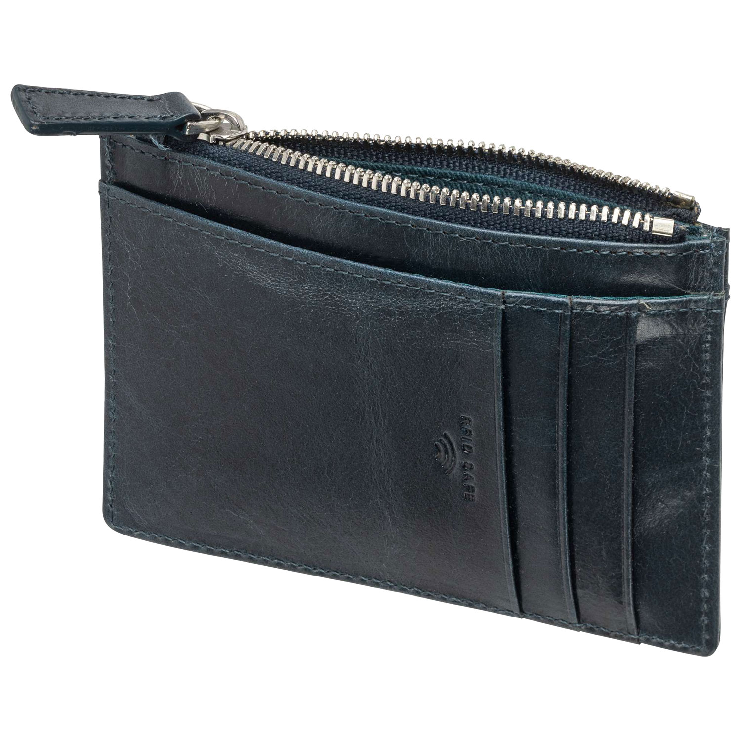 Porte-carte RFID en cuir véritable South Beach de Mancini - Bleu