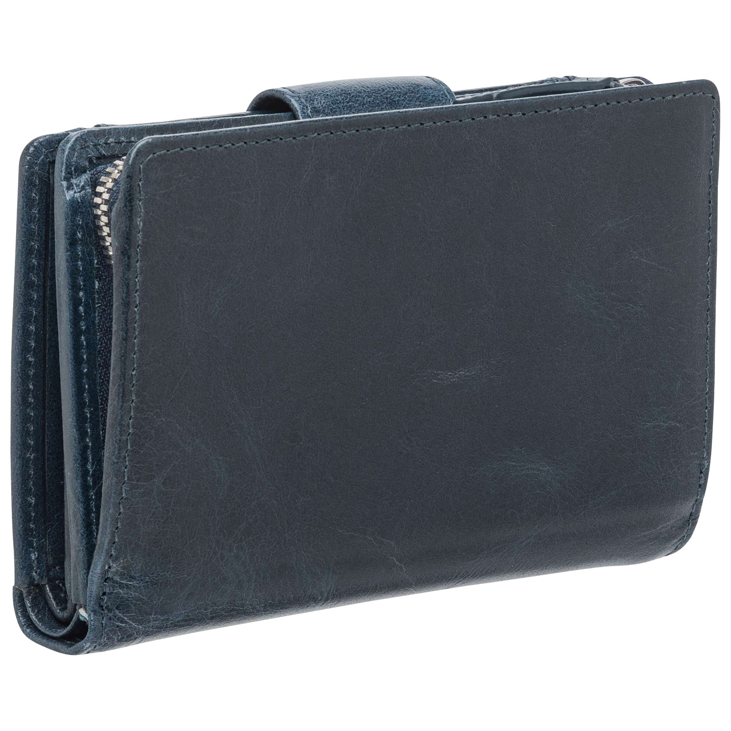 Portefeuille RFID à deux volets en cuir véritable South Beach de Mancini - Bleu