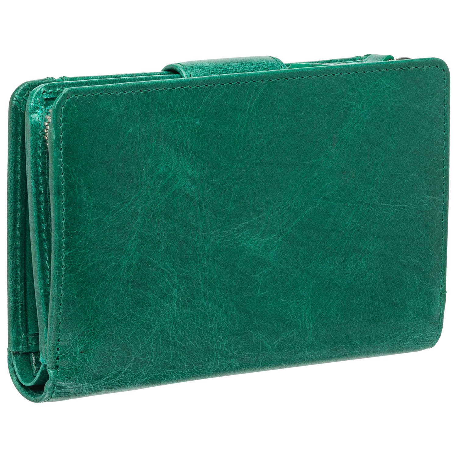 Portefeuille RFID à deux volets en cuir véritable South Beach de Mancini - Vert