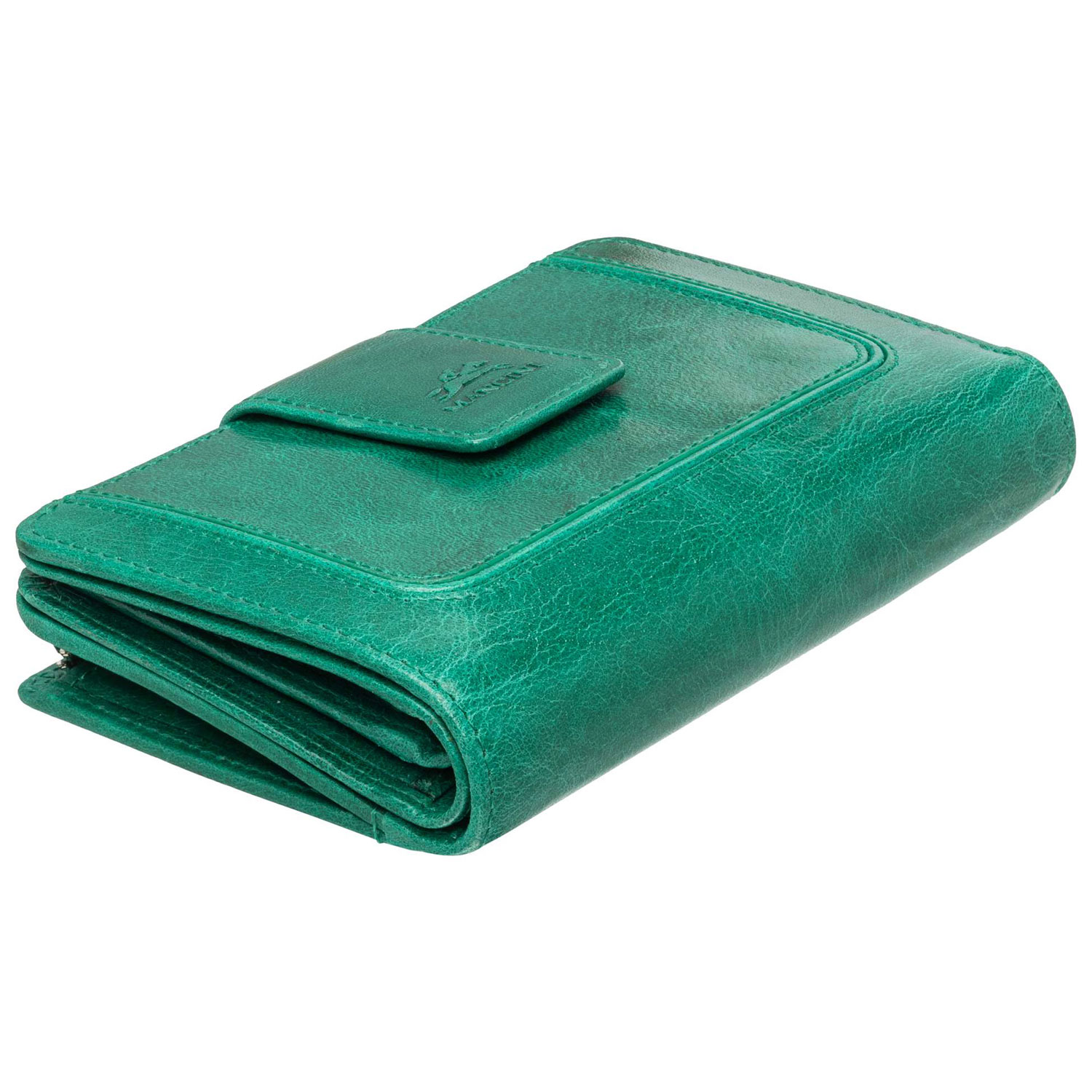 Portefeuille RFID à deux volets en cuir véritable South Beach de Mancini - Vert