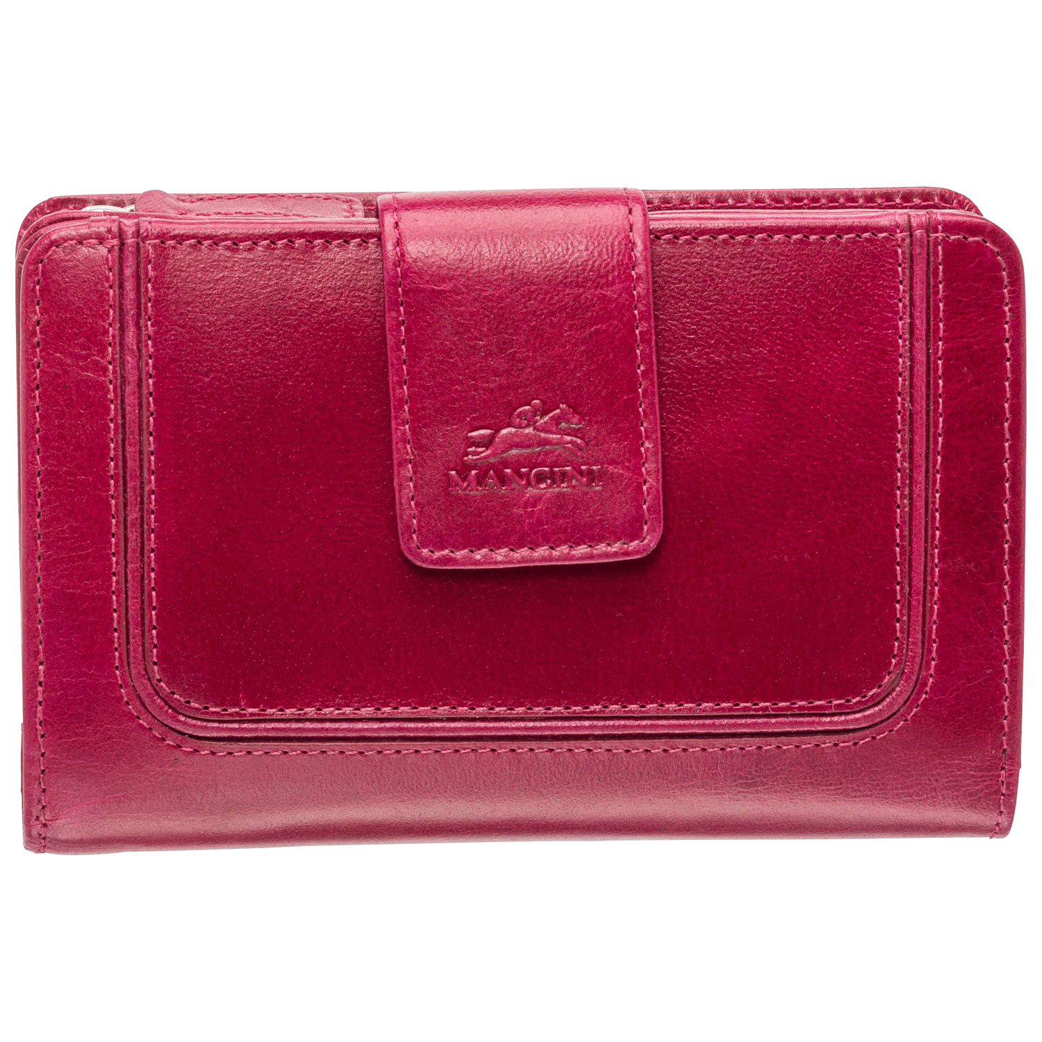 Portefeuille RFID à deux volets en cuir véritable South Beach de Mancini - Rose