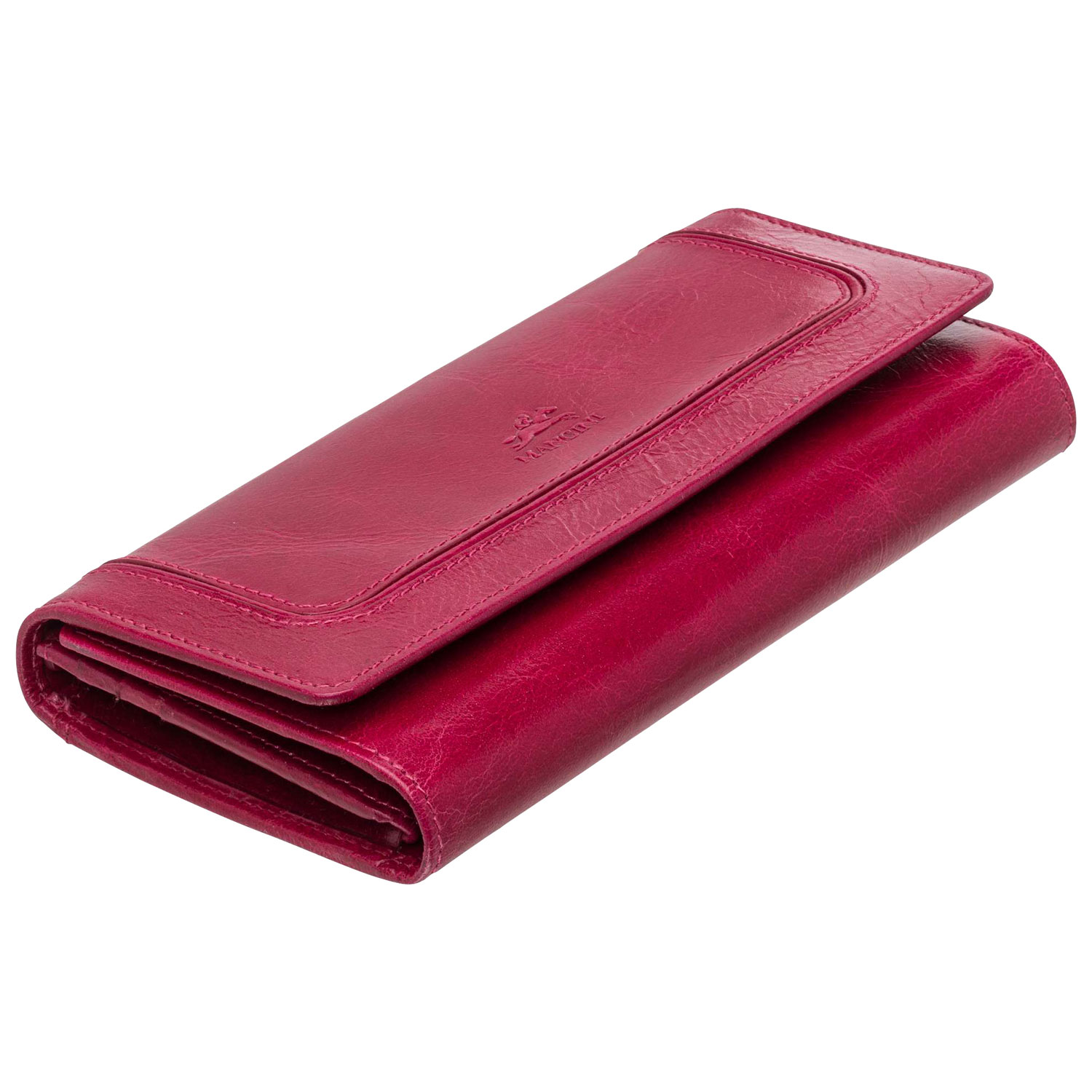 Portefeuille RFID à trois volets en cuir véritable South Beach de Mancini - Rose