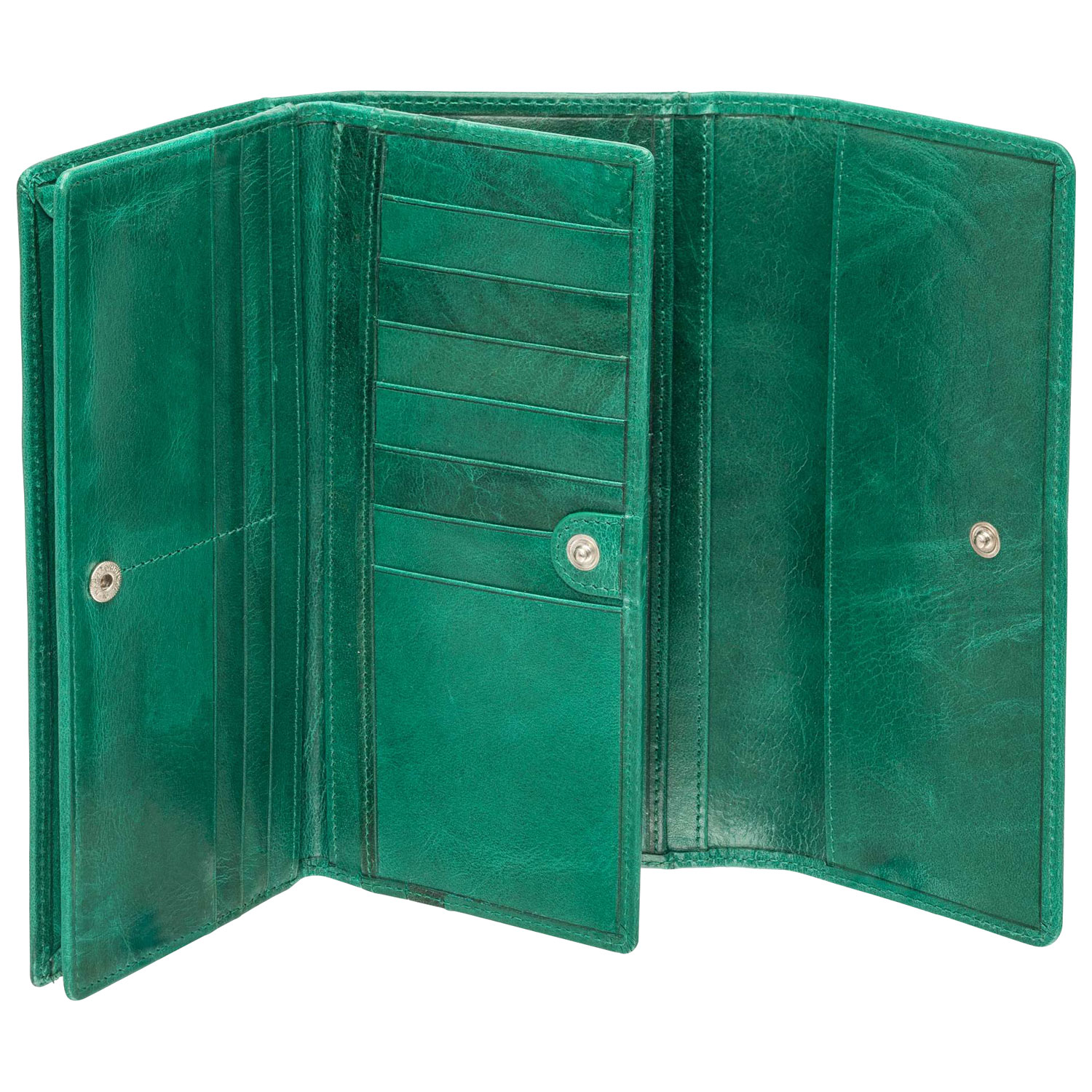Mancini South Beach RFID Genuine Leather Quad-Fold Wallet - Green