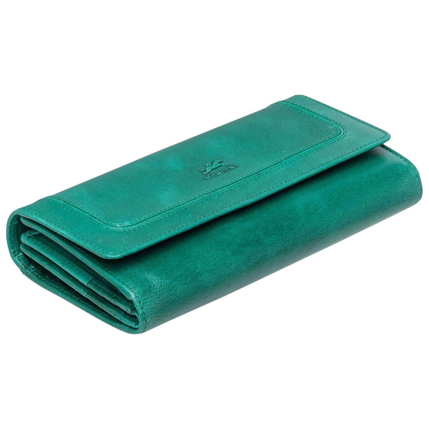 Mancini South Beach RFID Genuine Leather Quad-Fold Wallet - Green