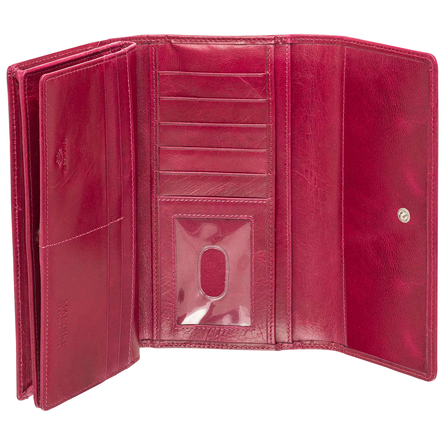 Portefeuille RFID à quatre volets en cuir véritable South Beach de Mancini - Rose