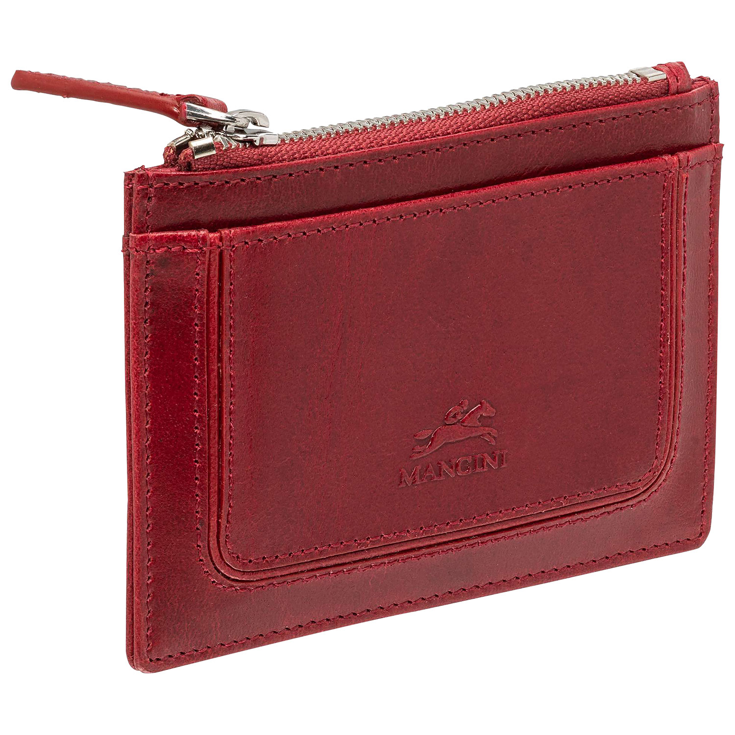 Porte-carte RFID en cuir véritable South Beach de Mancini - Rouge