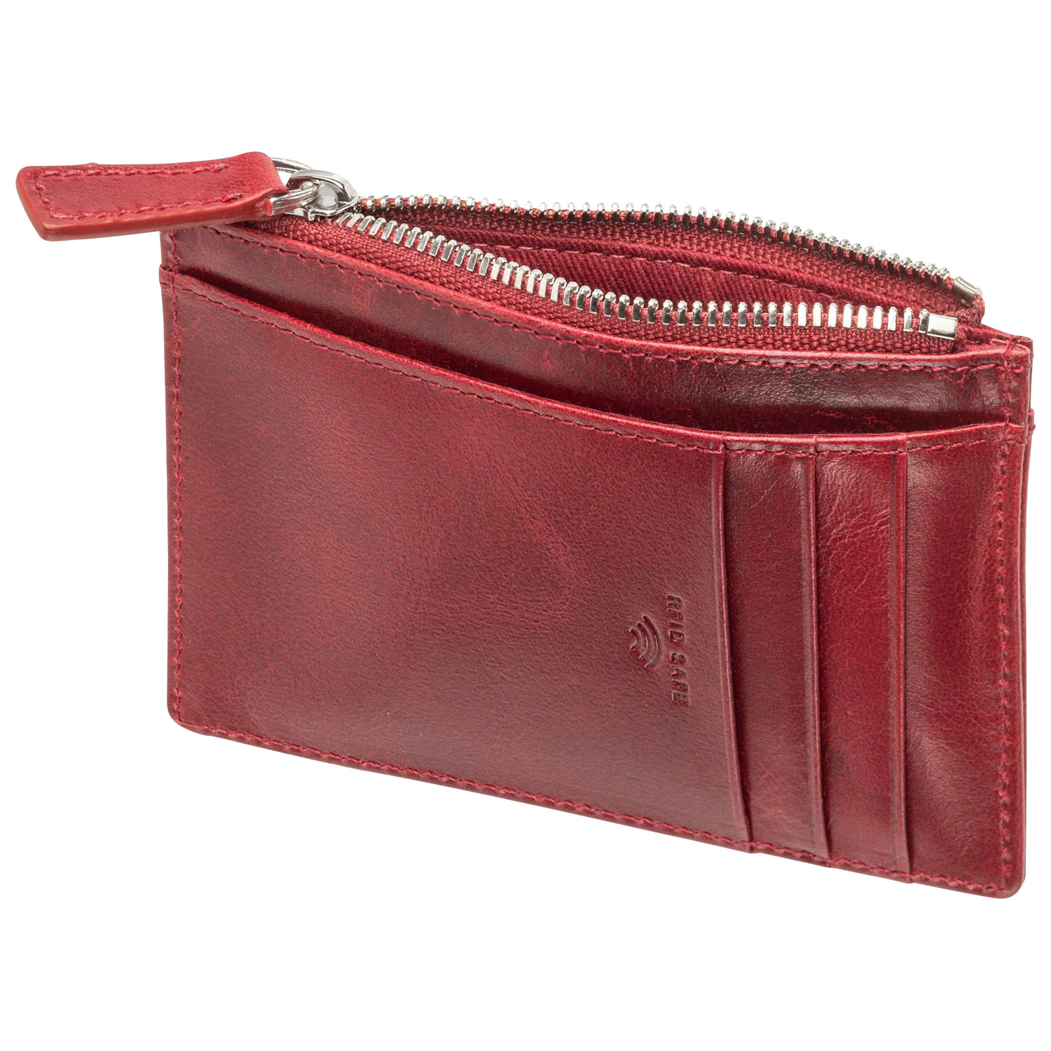 Porte-carte RFID en cuir véritable South Beach de Mancini - Rouge