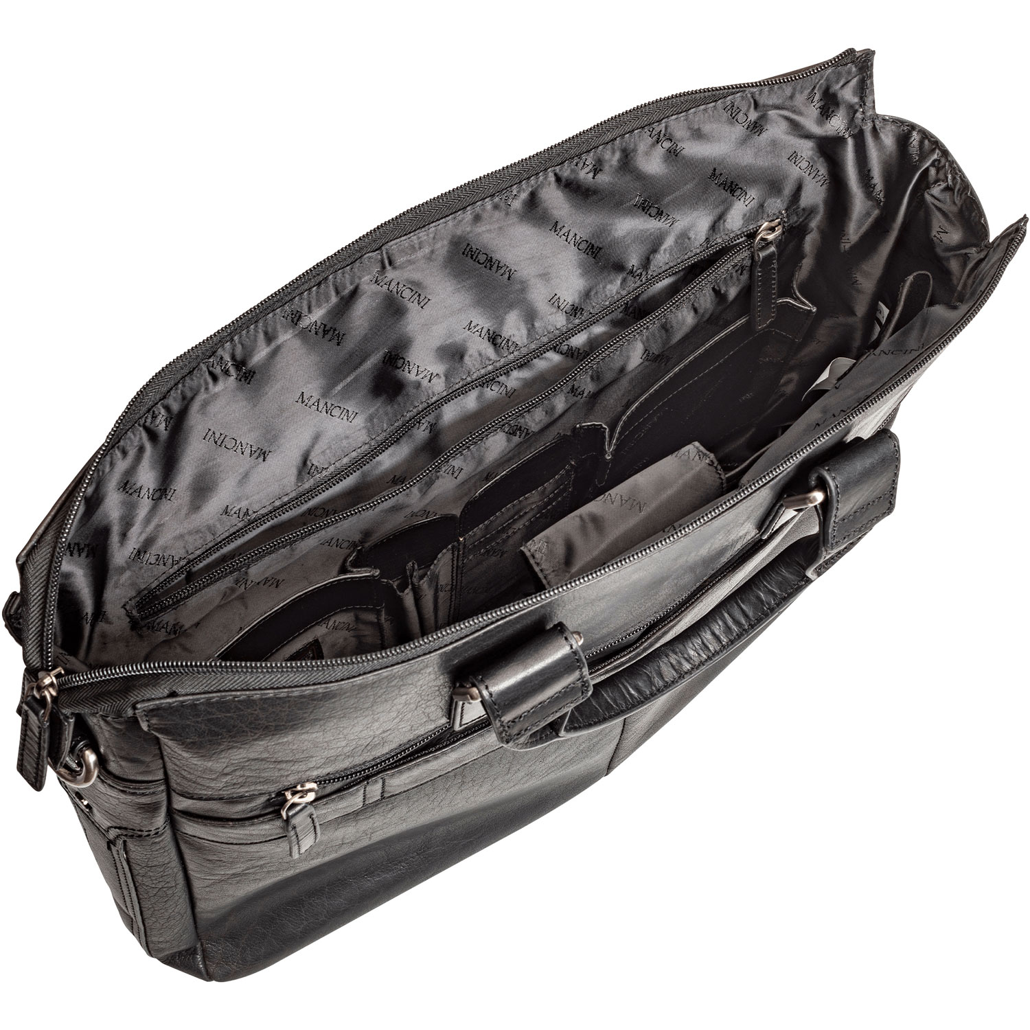 Mallette à un compartiment Buffalo de Mancini pour portable de 15,6 po - Noir