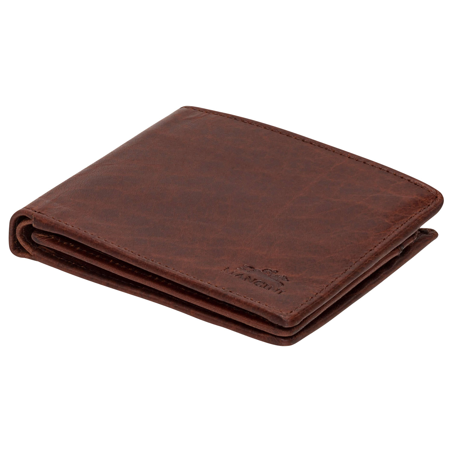 Portefeuille RFID à deux volets en cuir véritable avec volet gauche Buffalo de Mancini - Brun