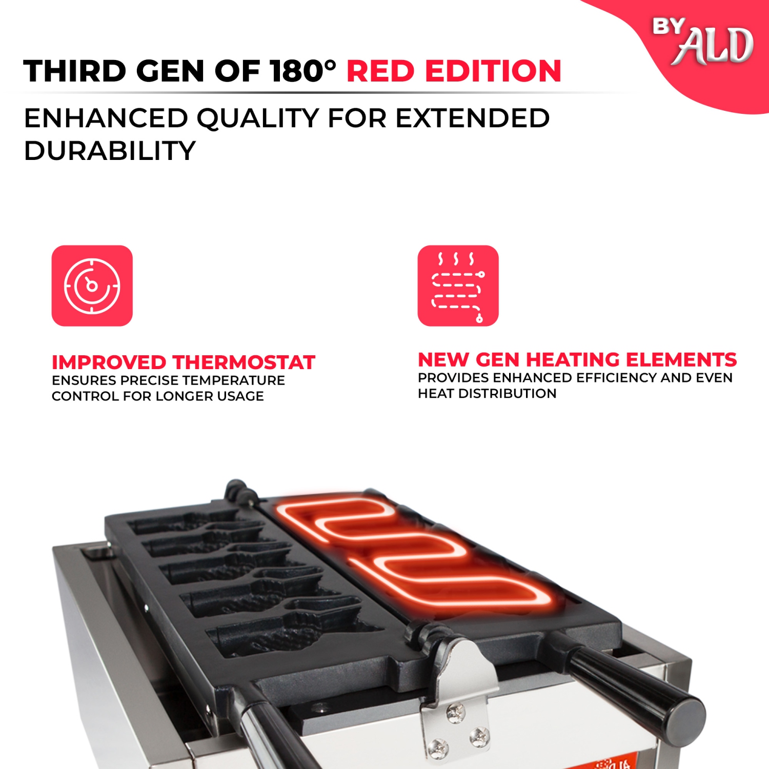 AR-1105 Gaufrier Taiyaki | Machine Taiyaki commerciale | 5 gaufres en forme de poisson à ouverture ouverte | Acier inoxydable | 110&nbsp;V