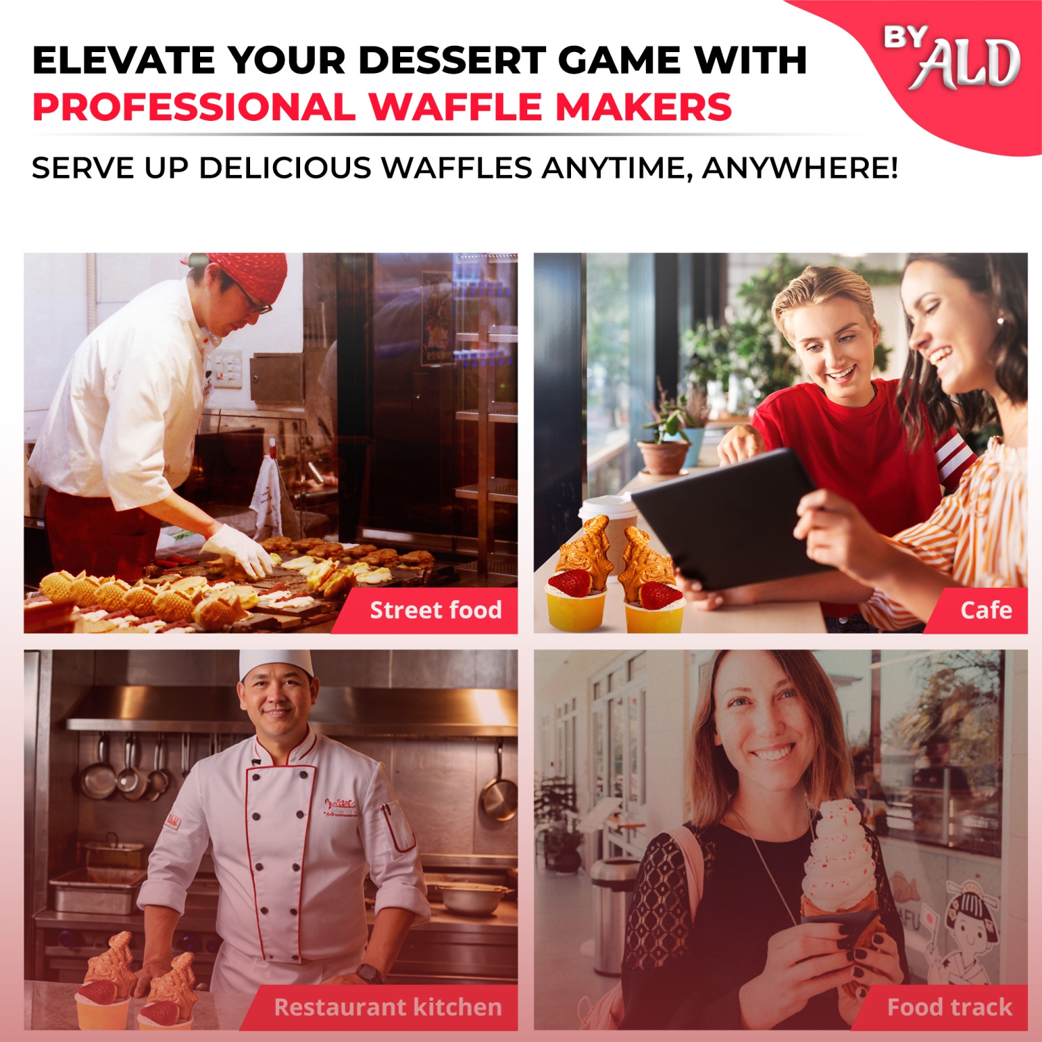 AR-1105 Gaufrier Taiyaki | Machine Taiyaki commerciale | 5 gaufres en forme de poisson à ouverture ouverte | Acier inoxydable | 110&nbsp;V