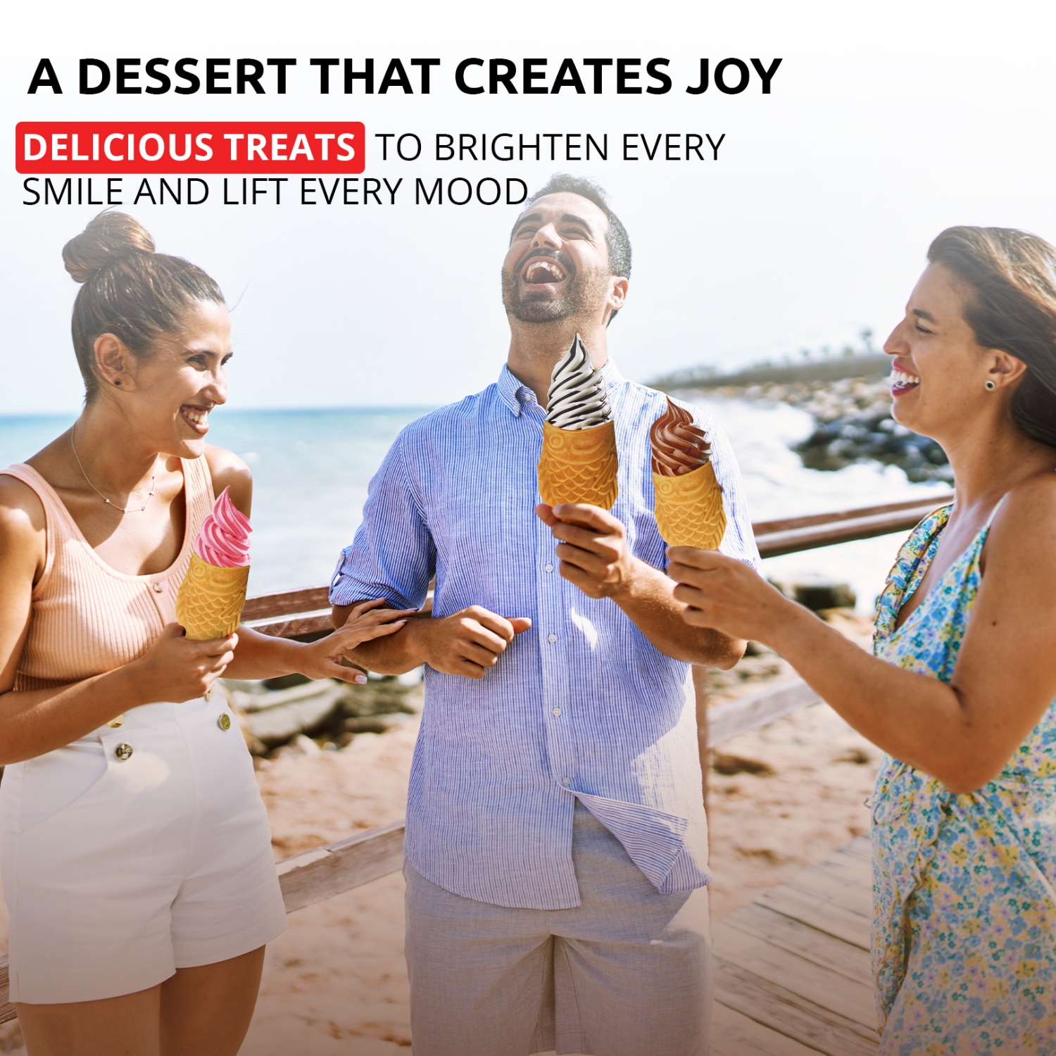 AP-209 Taiyaki Fish Waffle Maker | Open-Mouth Fish Shaped Waffle Iron | 5 Fish Shaped Ice Cream Cones | 110V