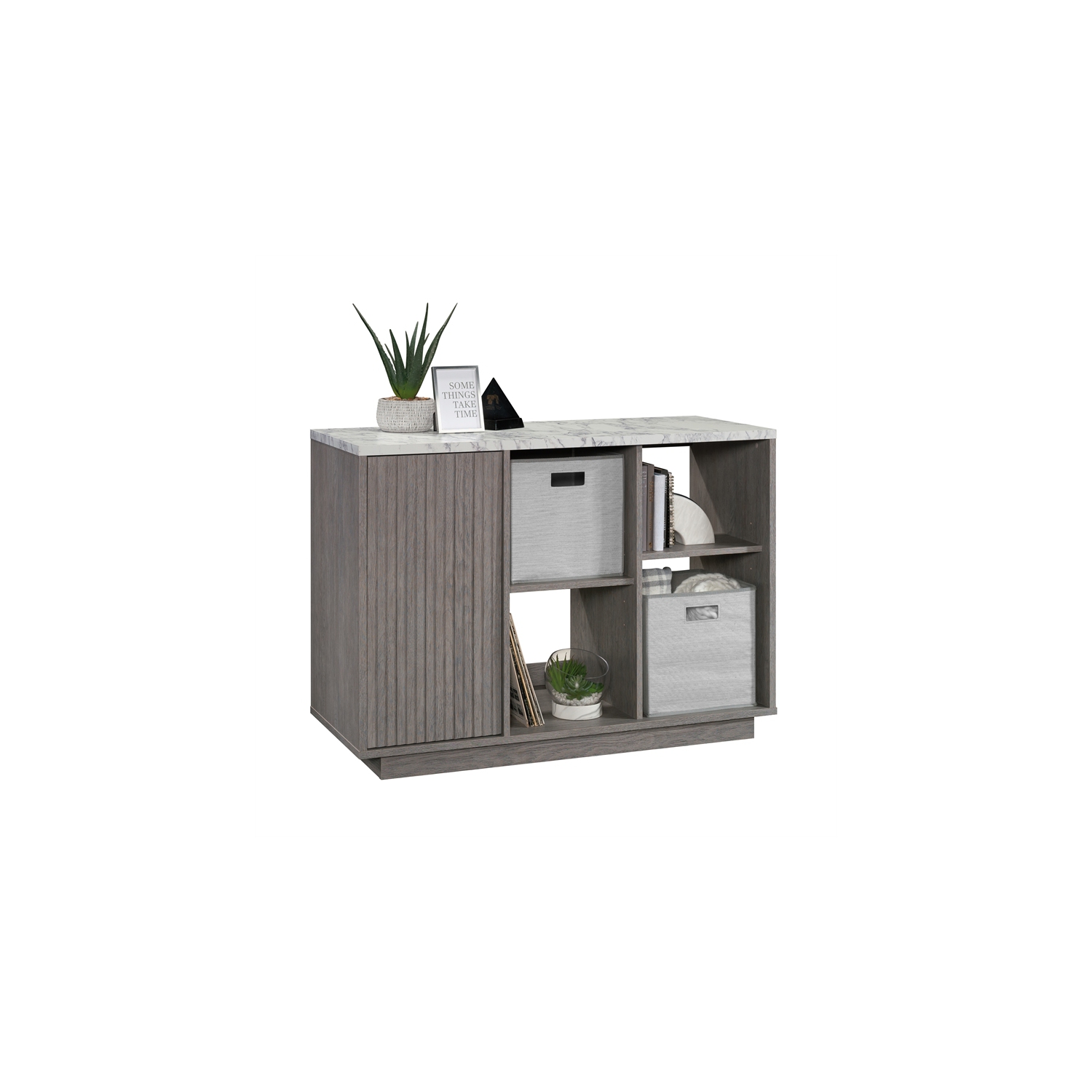 Sauder – rangement d’appoint en bois d’ingénierie East Rock, chêne cendré