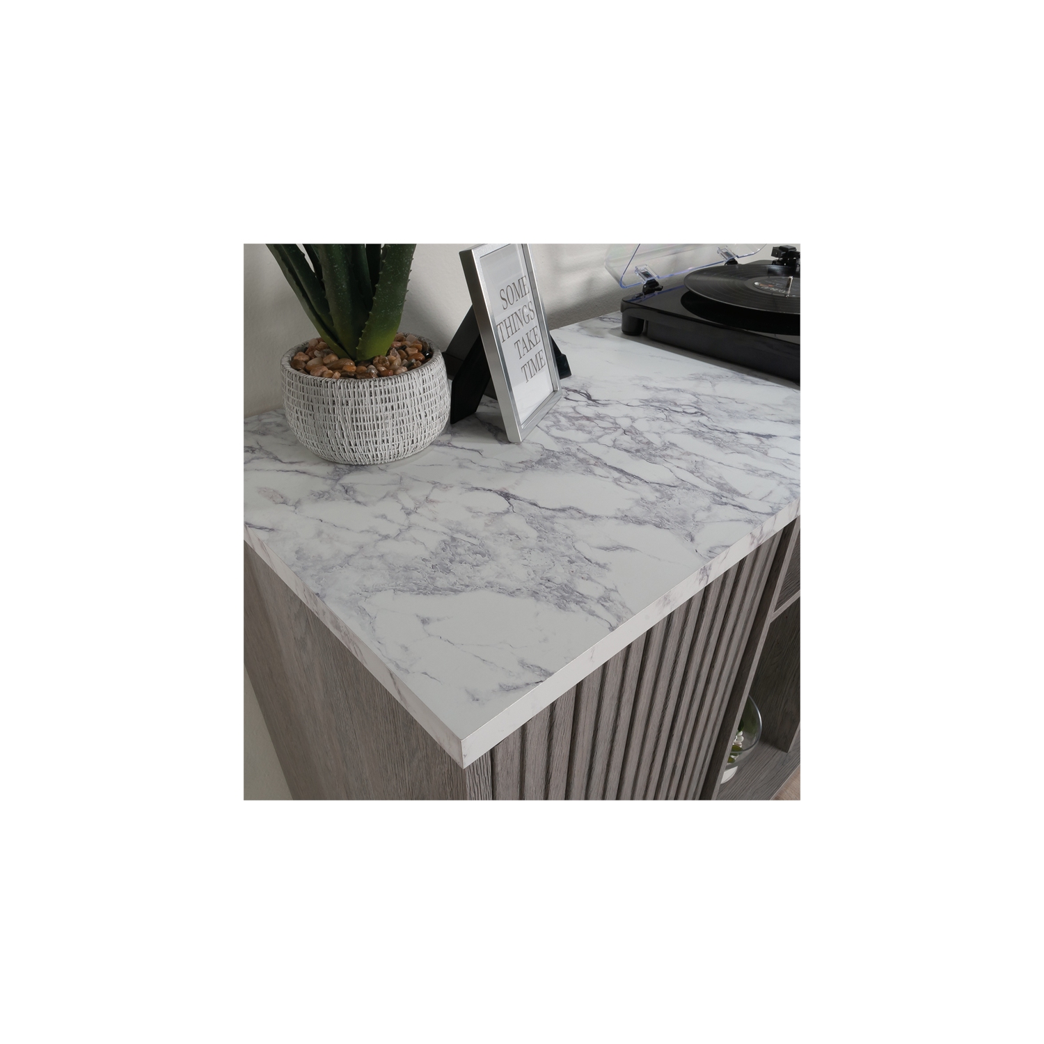 Sauder – rangement d’appoint en bois d’ingénierie East Rock, chêne cendré