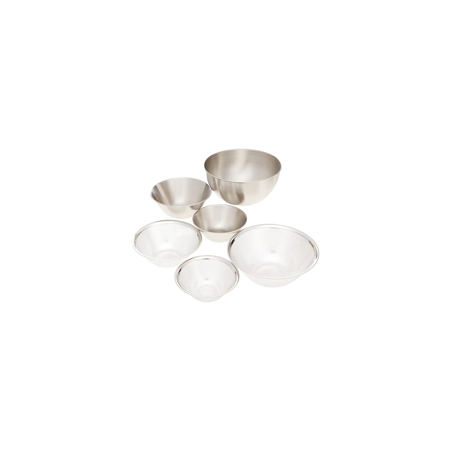 Sori Yanagi Stainless Bowl & Punched Strainer 6pcs