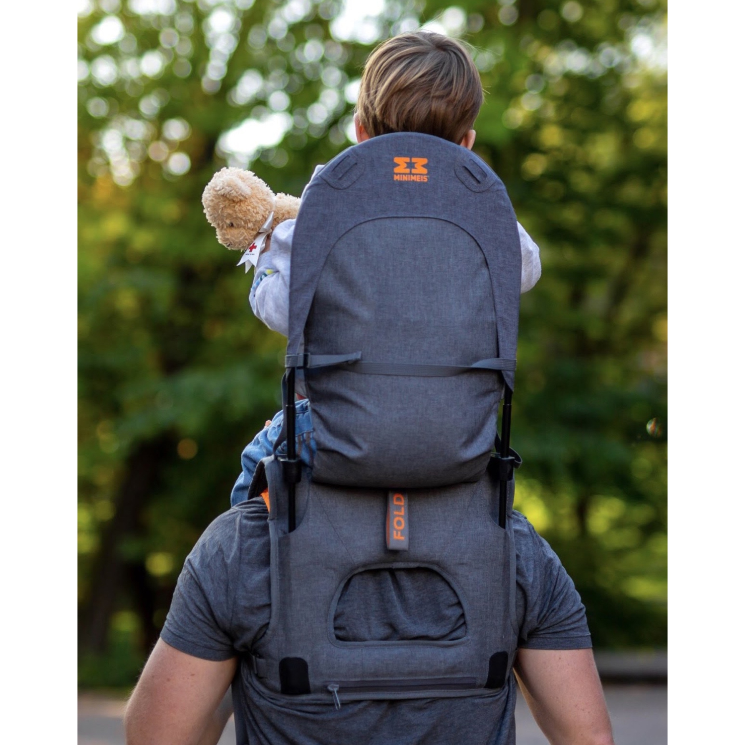 Porte-b&eacute;b&eacute; d'&eacute;paule G4 de MiniMeis - Gris/Orange