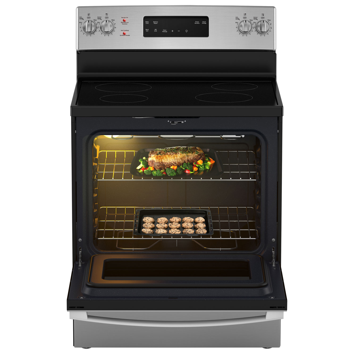 GE 30" 5.0 Cu. Ft. Self-Clean Freestanding Electric Range - Stainless Steel