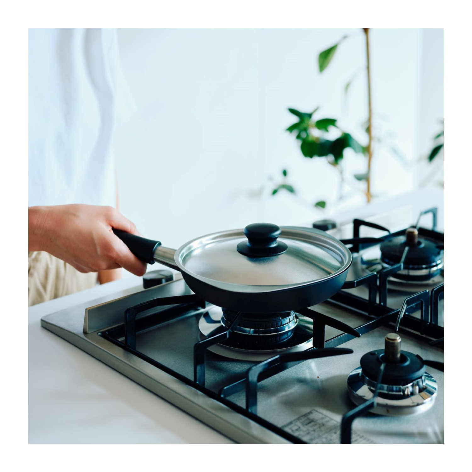 Sori Yanagi Carbon Steel Frying Pan Nitrided Double Fiber 25cm with lid