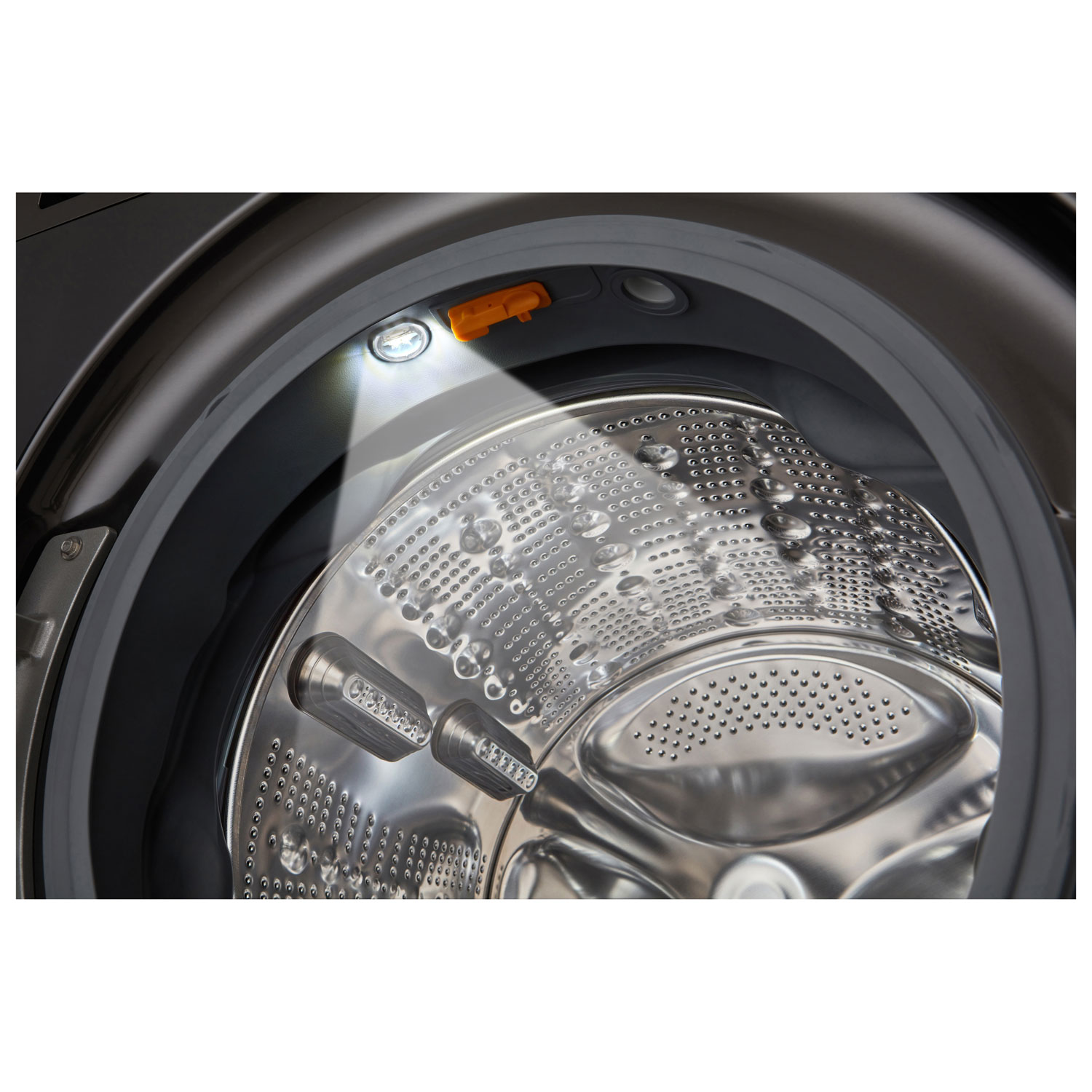 LG 5.8 Cu. Ft. High Efficiency Front Load Steam Washer - Black Steel