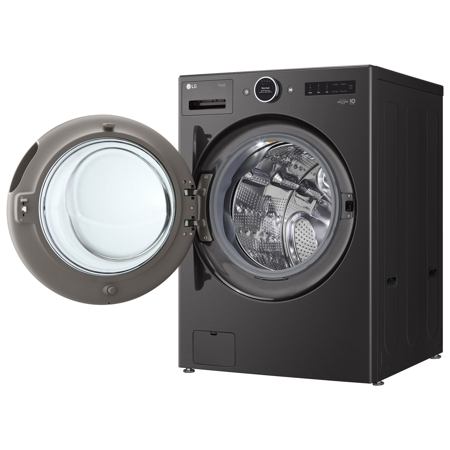 LG 5.8 Cu. Ft. High Efficiency Front Load Steam Washer - Black Steel