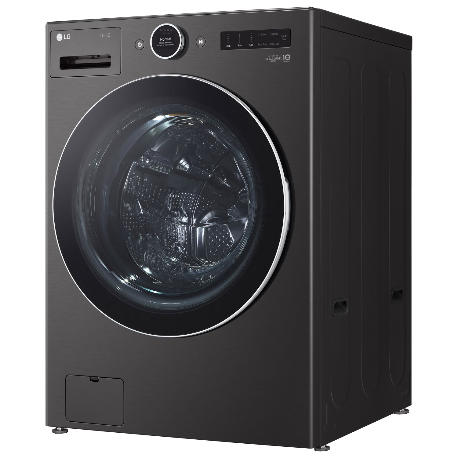 LG 5.8 Cu. Ft. High Efficiency Front Load Steam Washer - Black Steel