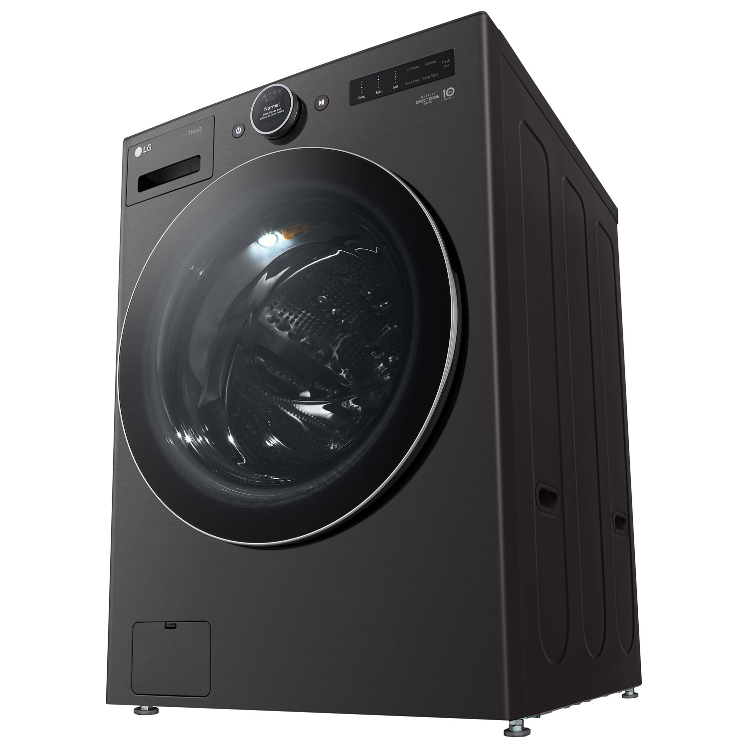 LG 5.8 Cu. Ft. High Efficiency Front Load Steam Washer - Black Steel