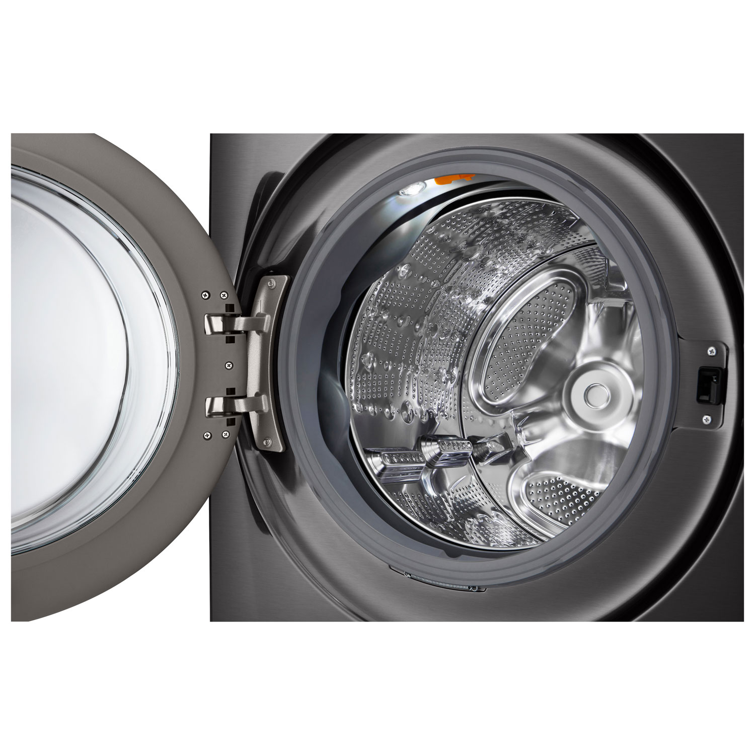 LG 5.8 Cu. Ft. High Efficiency Front Load Steam Washer - Black Steel