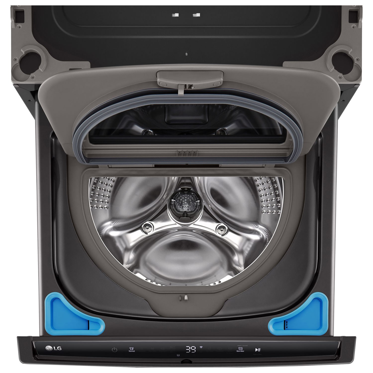 Laveuse sur socle de 1 pi³ de 27 po Sidekick de LG - Acier noir